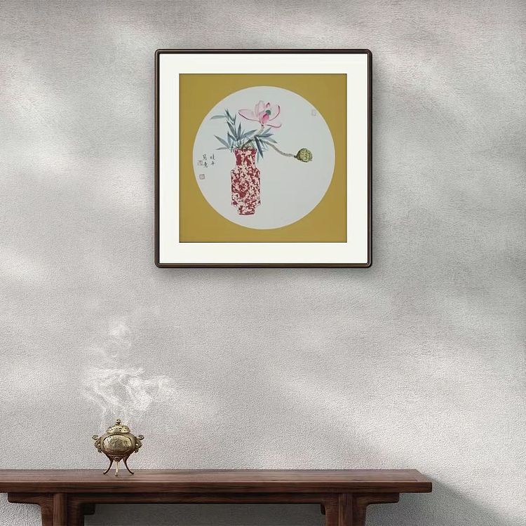 马晓苹 花鸟画，岁朝花瓶，荷花