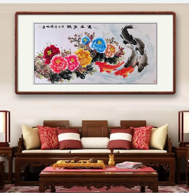 高晓林 （4412）国家一级美术师，江苏省美协会员厅堂画《连年有余》