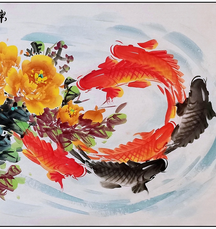 高晓林 （4408）国家一级美术师，江苏省美协会员厅堂画《锦上添花》