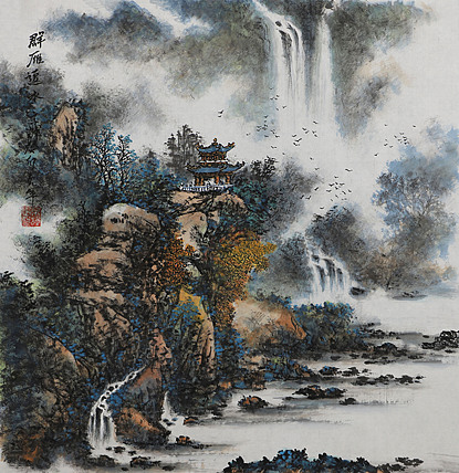 中国写意楼阁山水画派传承人 宋京辉 精品山水