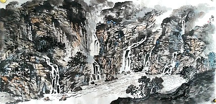 职业书画家 于恩沛 观瀑图