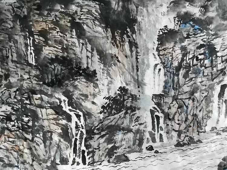 职业书画家 于恩沛 观瀑图