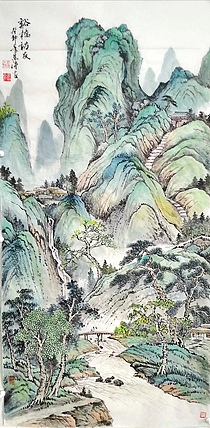 职业书画家 于恩沛 溪桥访友