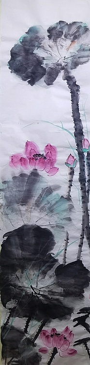 荷花四条屏