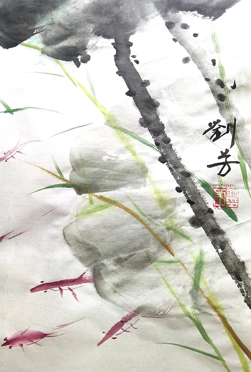 荷花四条屏