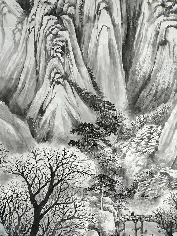 职业书画家 于恩沛 雪岭访友
