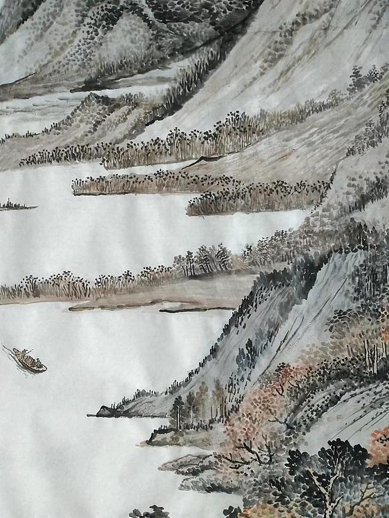 职业书画家 于恩沛 秋山无云溪水悠悠