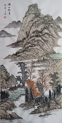 云海松涛 国画湖山秋色