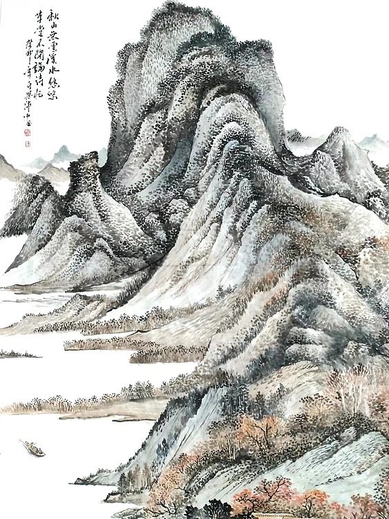 职业书画家 于恩沛 秋山无云溪水悠悠