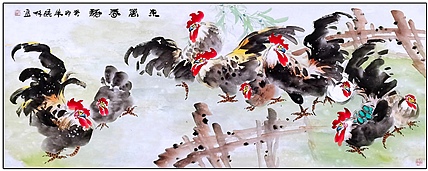 高晓林 （4452）国家一级美术师，江苏省美协会员小六尺《东篱春语》