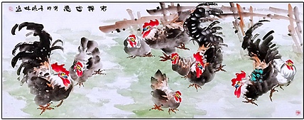 高晓林 （4451）国家一级美术师，江苏省美协会员小六尺《吉祥如意》