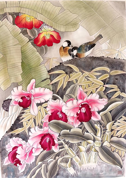 砚沐 林中景湖北美术学院艺术硕士李林国画作品