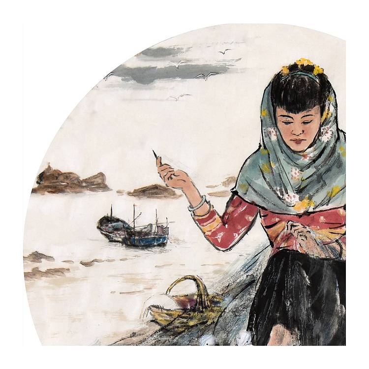 中国美术家协会会员· 谢凯泽《惠安女》人物 D59