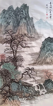 云海松涛 国画 青山绿水去无声