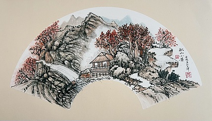 青年书画家 单悦 秋山小景