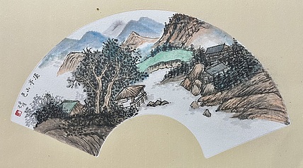 青年书画家 单悦 溪亭山景
