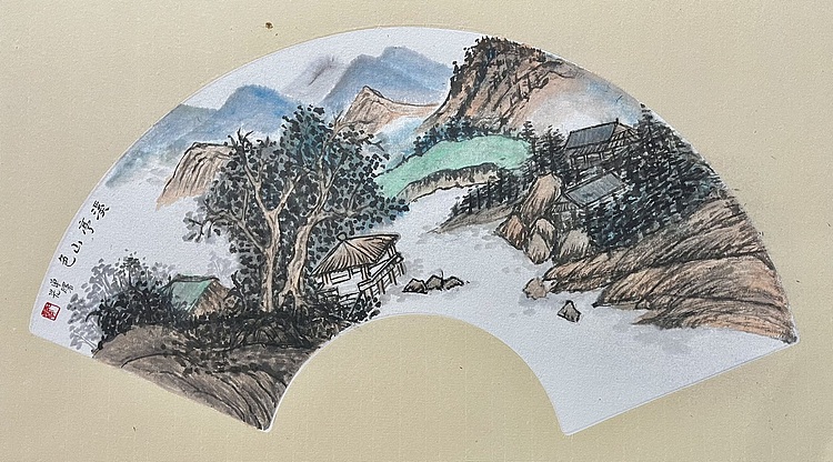青年书画家 单悦 溪亭山景
