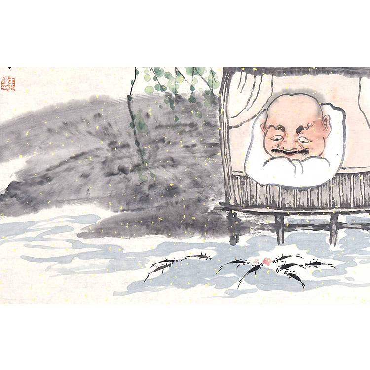 河北美协会员·国家一级美术师 王亚峰《观鱼图》