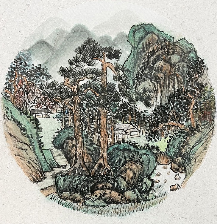 青年书画家 单悦 松间清语