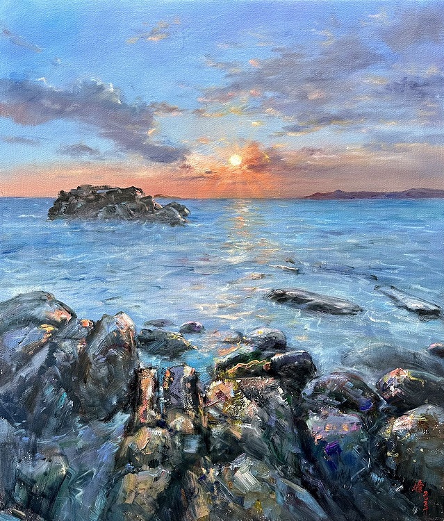 梁峰 海上日出