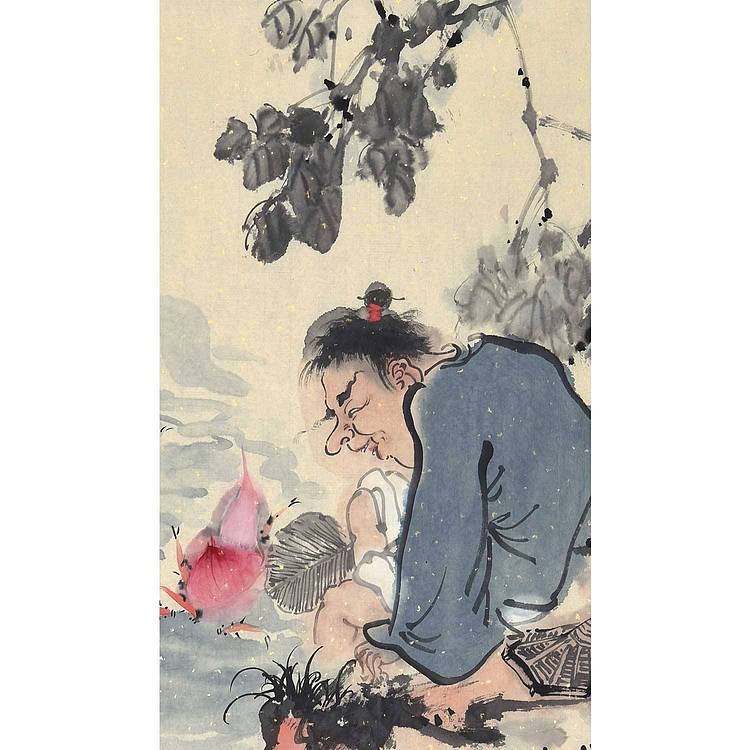 河北美协会员·国家一级美术师 王亚峰《心闲临河知鱼乐》