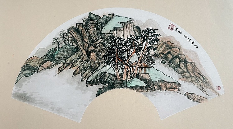 青年书画家 单悦 林亭远岫