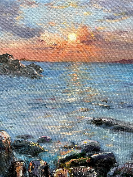 梁峰 海上日出