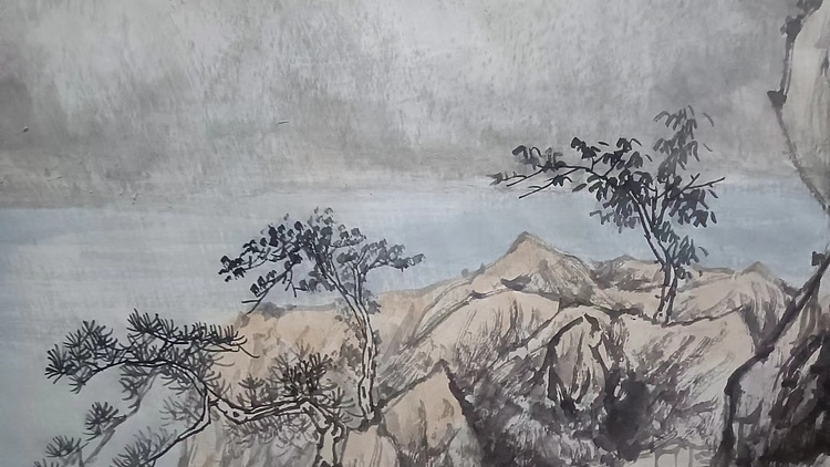 金戈 观瀑图