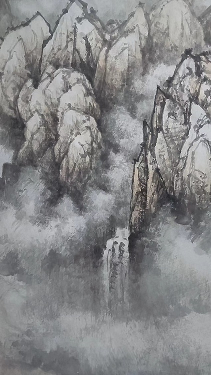 金戈 观瀑图