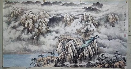 金戈 观瀑图