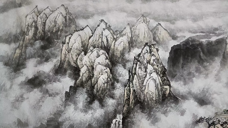 金戈 观瀑图