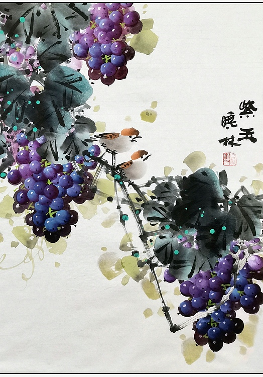 高晓林 （4472）国家一级美术师，江苏省美协会员，四尺斗方《紫玉》