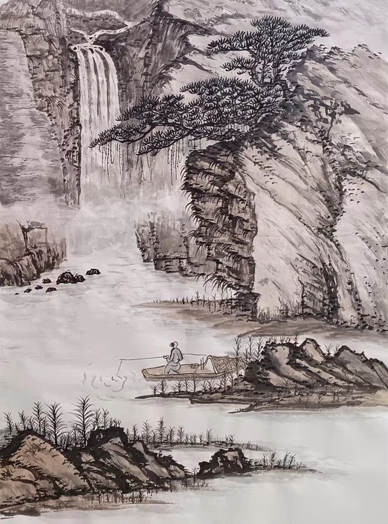 云海松涛 仿古画青山绿水相对吟