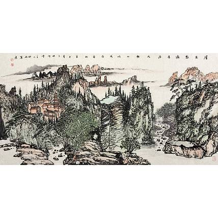 中美协会员 孙开林《松吟青峦 》山水 136 68