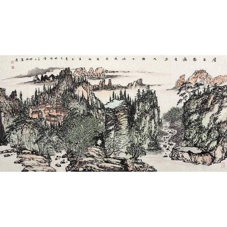 中美协会员 孙开林《松吟青峦 》山水 136 68