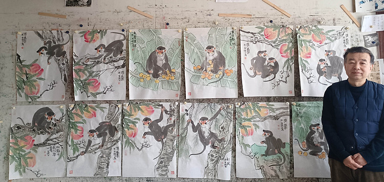 中国美术家协会会员 孙培增 精品国画（带合影）