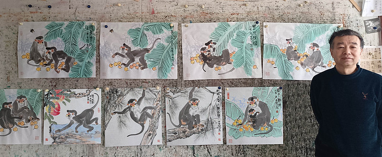 中国美术家协会会员 孙培增 精品国画（带合影）