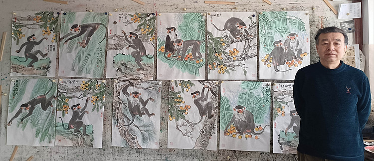 中国美术家协会会员 孙培增 精品国画（带合影）