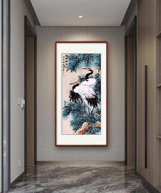 高晓林 （4507）国家一级美术师，江苏省美协会员《松龄鶴寿》