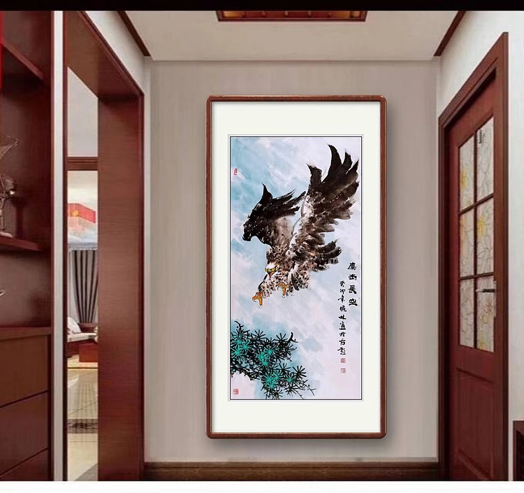 高晓林 （4513）国家一级美术师，江苏省美协会员，中堂《鹰击长空》
