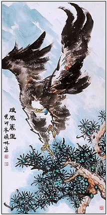 高晓林 （4515）国家一级美术师，江苏省美协会员，中堂《雄风万里》