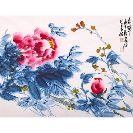 陕西省美协书协会员 王录山《春晖》花鸟 70 54