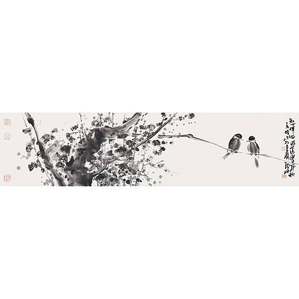 陕西省美协书协会员 王录山《知心伴侣》花鸟 138 35