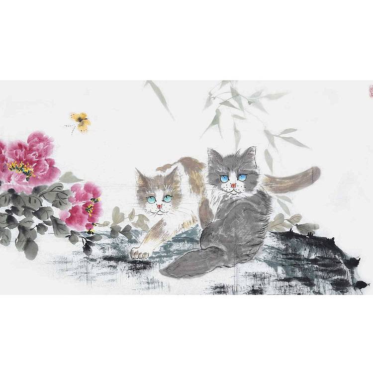 西安美协会员 王瑞霄《富贵图》花鸟 137 69