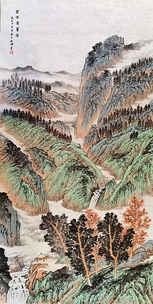 刘辉 崇峰叠翠图