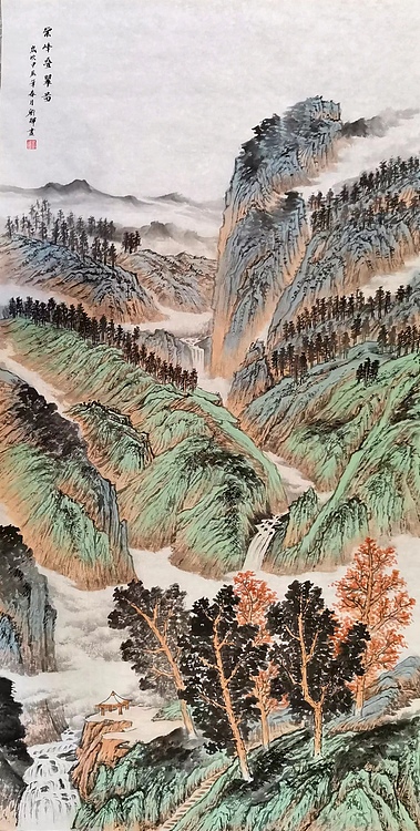 刘辉 崇峰叠翠图