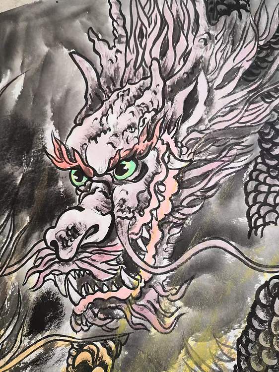 粟承志 九龙聚戏珠聚财风水图