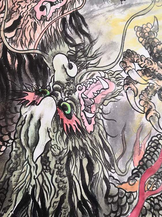 粟承志 九龙聚戏珠聚财风水图
