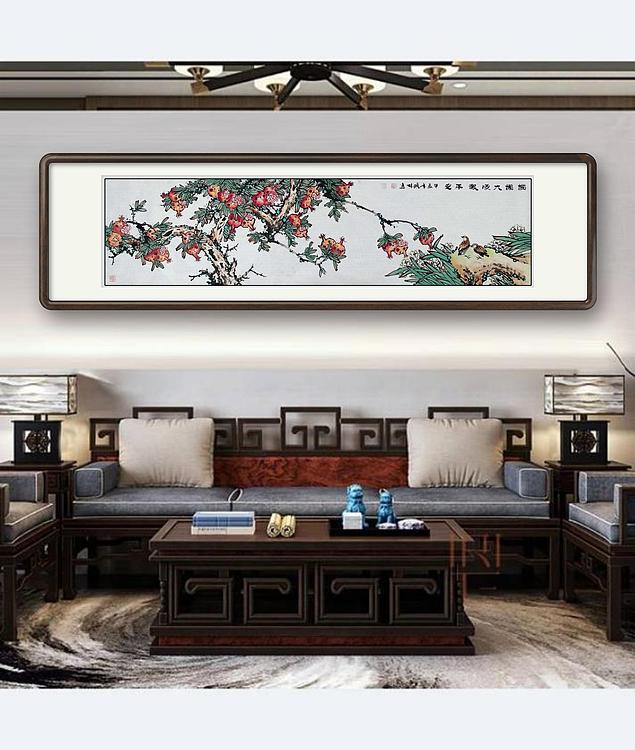高晓林 （4531）大尺幅厅堂石榴图，国家一级美术师，江苏省美协会员