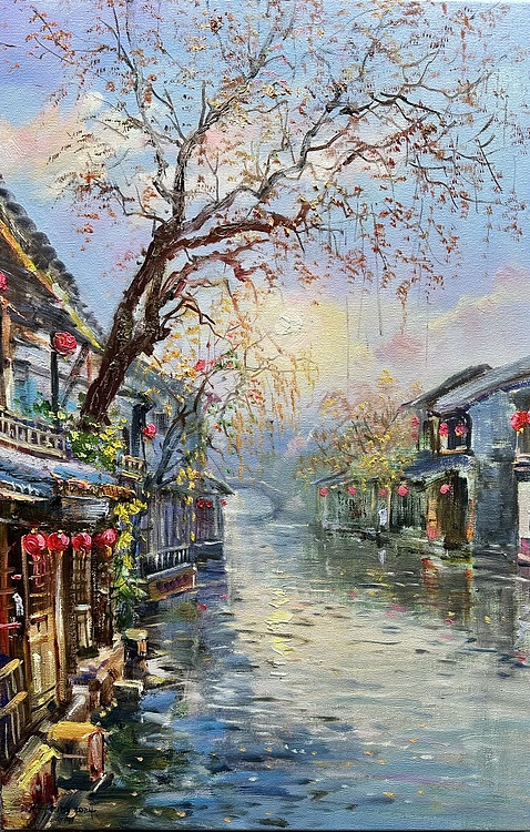 梁峰 阳光下的水乡
